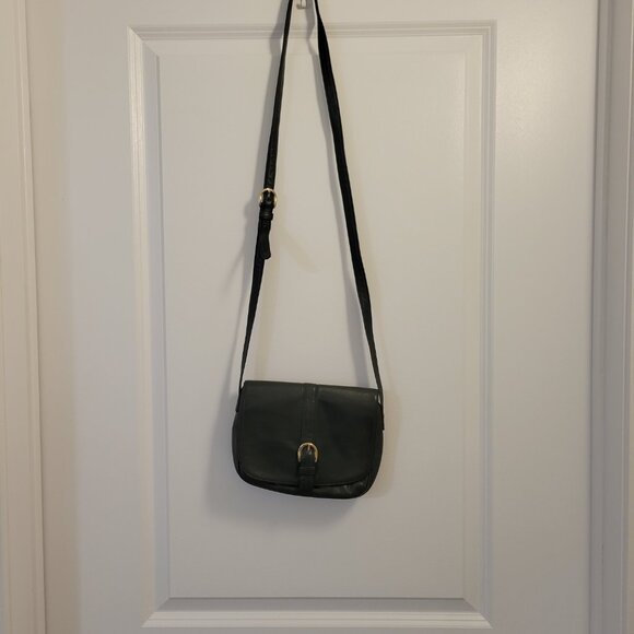 Vintage Talbots Dark Forest Green Cross-body Leather Purse - Picture 3 of 14